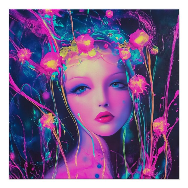 Neon Alien Goddess  Poster (Front)