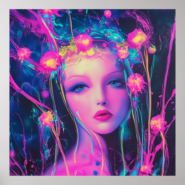 Neon Alien Goddess  Poster (Front)