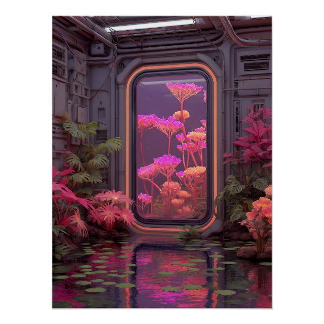 Neon Alien Greenhouse Pod Poster (Front)
