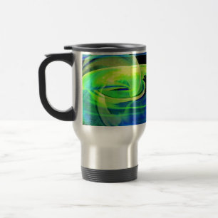 Neon Alien Landscape Abstract Travel Mug