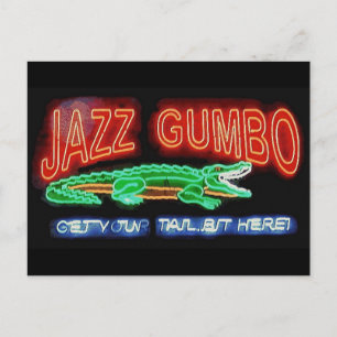 Neon Alligator Gumbo Postcard