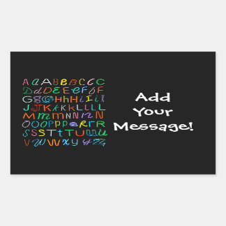 Neon Alphabet Rectangular Sticker