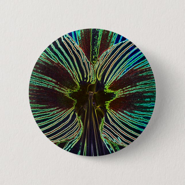 Neon Amaryllis 6 Cm Round Badge (Front)
