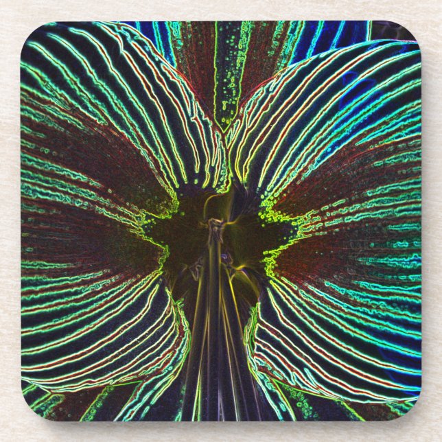 Neon Amaryllis Coaster (Front)