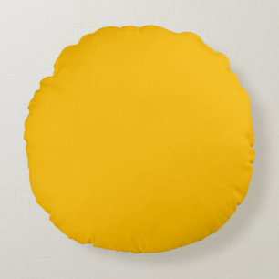 Neon Amber Solid Colour   Classic Round Cushion