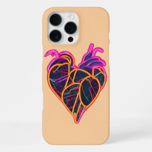 Neon Anatomical Heart Hoodie   Artistic Botanical  iPhone 16 Pro Max Case