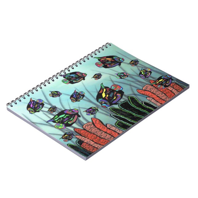 Neon Angelfish Coral Reef Spiral Notebooks (Left Side)