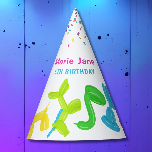 Neon Animals Balloons Party Hat (Creator Uploaded)
