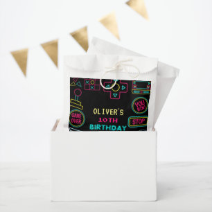 Neon Any year video games arcade birthday  Favour Bags