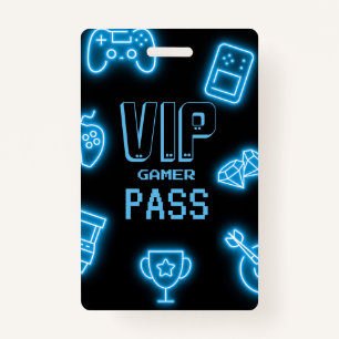 Neon Any year video games birthday  ID Badge
