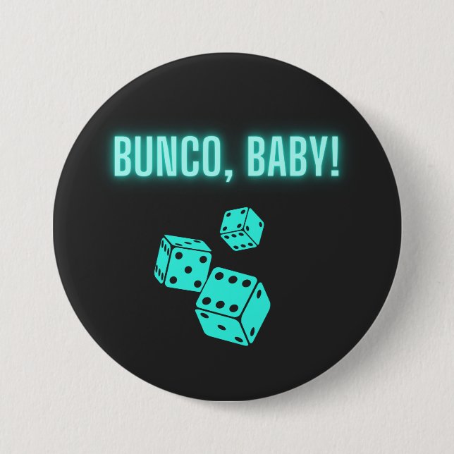 Neon Aqua Bunco Baby  7.5 Cm Round Badge (Front)