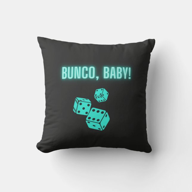 Neon Aqua Bunco Baby  Cushion (Front)