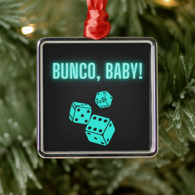 Neon Aqua Bunco Baby  Metal Tree Decoration (Tree)