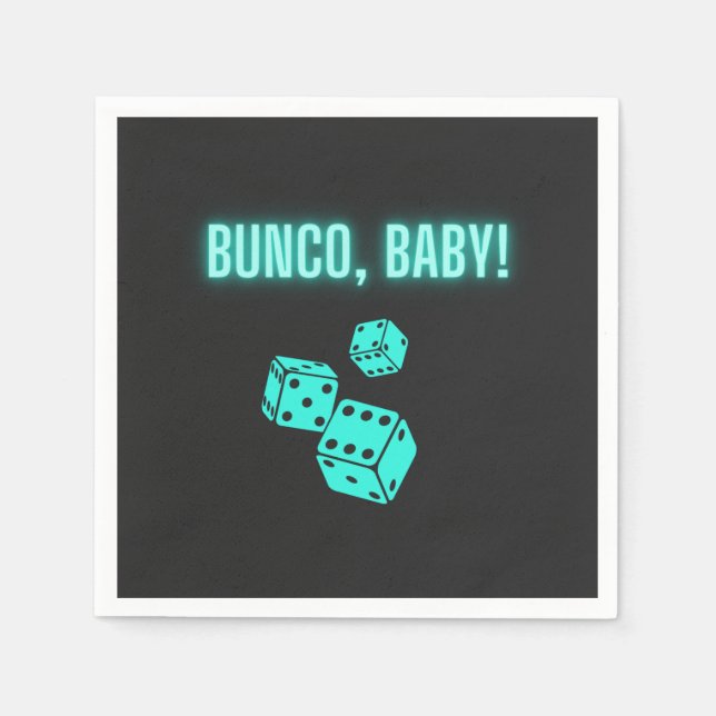 Neon Aqua Bunco Baby Napkin (Front)