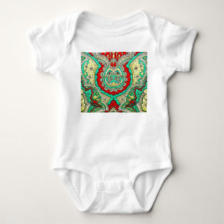 Neon arabesque ornament: 80s style. baby bodysuit