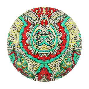 Neon arabesque ornament: 80s style. cutting board