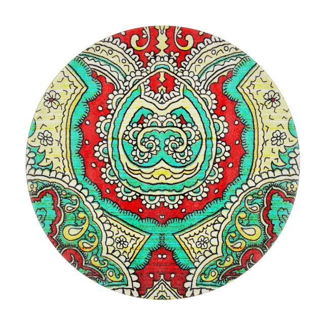 Neon arabesque ornament: 80s style. cutting board (Front)
