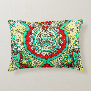 Neon arabesque ornament: 80s style. decorative cushion