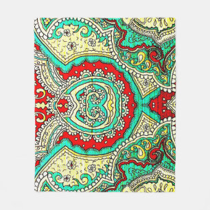 Neon arabesque ornament: 80s style. fleece blanket