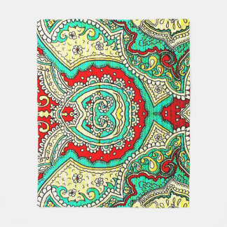 Neon arabesque ornament: 80s style. fleece blanket