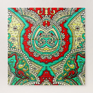 Neon arabesque ornament: 80s style. jigsaw puzzle