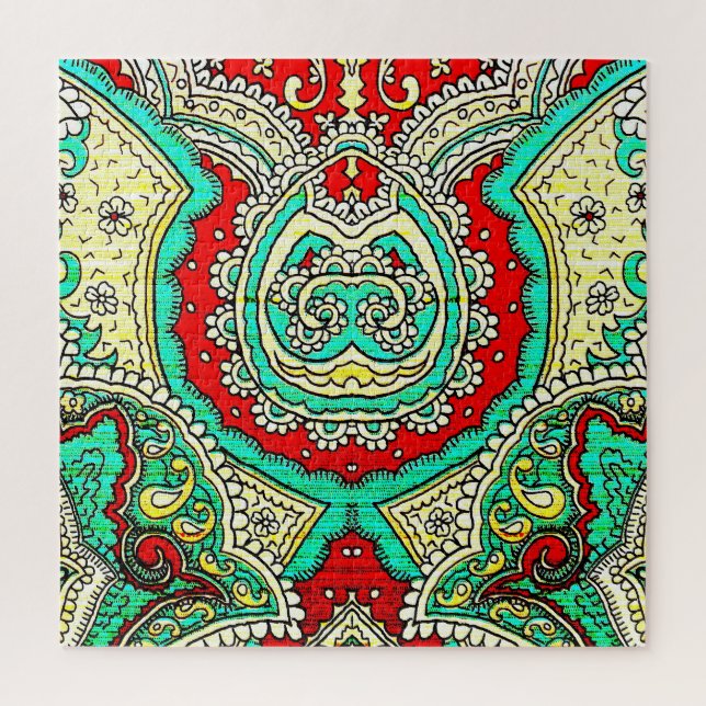 Neon arabesque ornament: 80s style. jigsaw puzzle (Vertical)