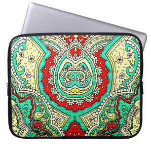 Neon arabesque ornament: 80s style. laptop sleeve