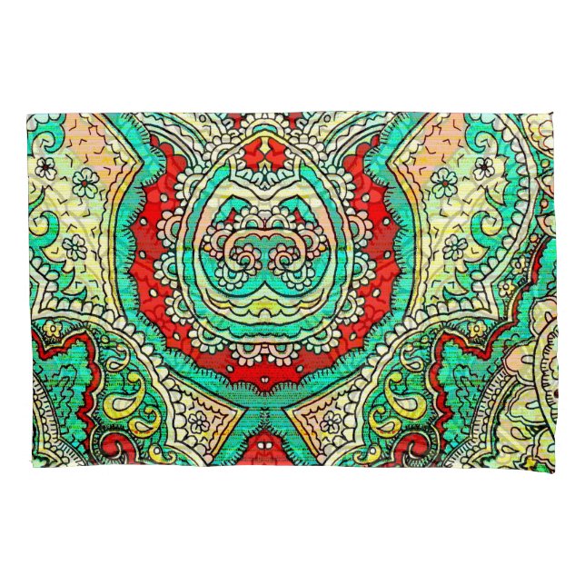 Neon arabesque ornament: 80s style. pillowcase (Front)