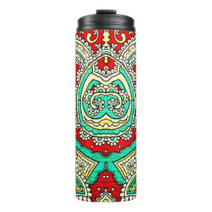 Neon arabesque ornament: 80s style. thermal tumbler