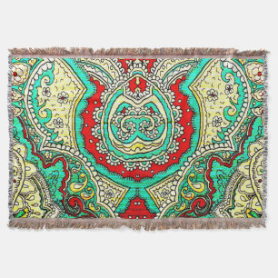 Neon arabesque ornament: 80s style. throw blanket