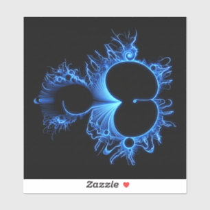 Neon Arctic Blue Mandebrot - Black Background