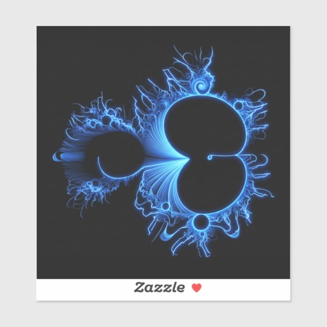 Neon Arctic Blue Mandebrot - Black Background (Sheet)