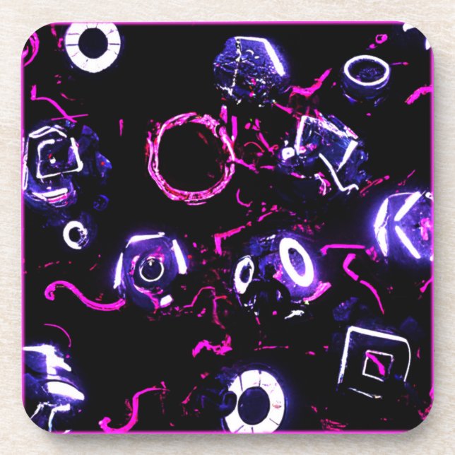 Neon Art Design. Buy Now Coaster (Front)