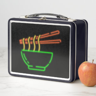 Neon Asian Noodle Bowl    Metal Lunch Box