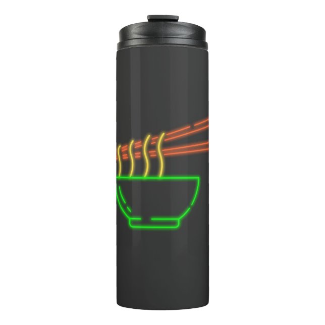 Neon Asian Noodle Bowl  Thermal Tumbler (Front)