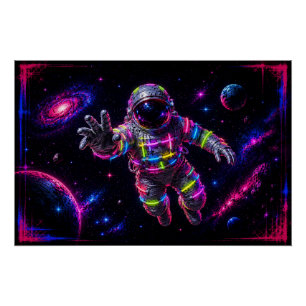 Neon Astronaut Poster