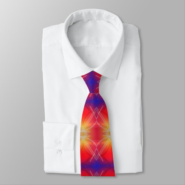 Neon Attractions Layered Abstract Design  Tie (Tied)