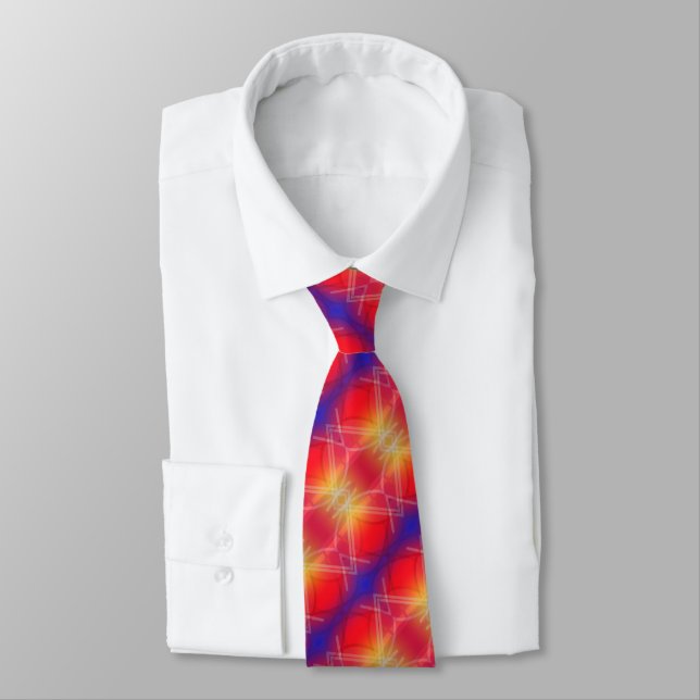 Neon Attractions Layered Abstract Design  Tie (Tied)