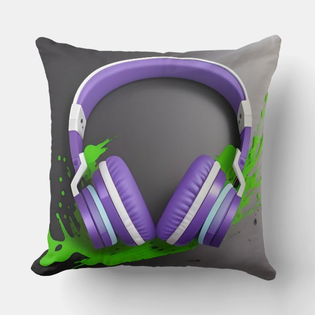 🎧 Neon Audio Vibe Music Accent 🎧 Cushion (Front)