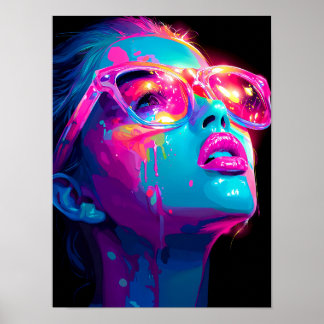 Neon Aura Poster | Bold Baddie Pop Art Print