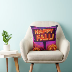 Neon Autumn Mug – Happy Fall Leaves Cushion