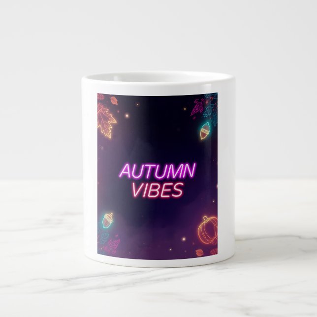 Neon Autumn Vibes Large Coffee Mug (Front)
