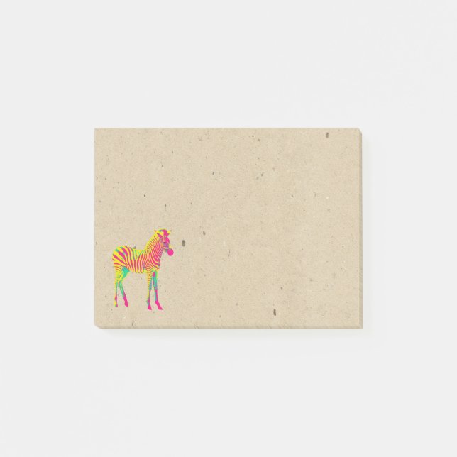Neon Baby Zebra Psychedelic Funky Retro Post-it Notes (Front)