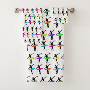 Neon Ballerinas Ballet Tutu Dance Teacher Pointe Bath Towel Set