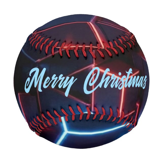 Neon Baseball -  Midnight Navy Crimson 3D Cube (Front)