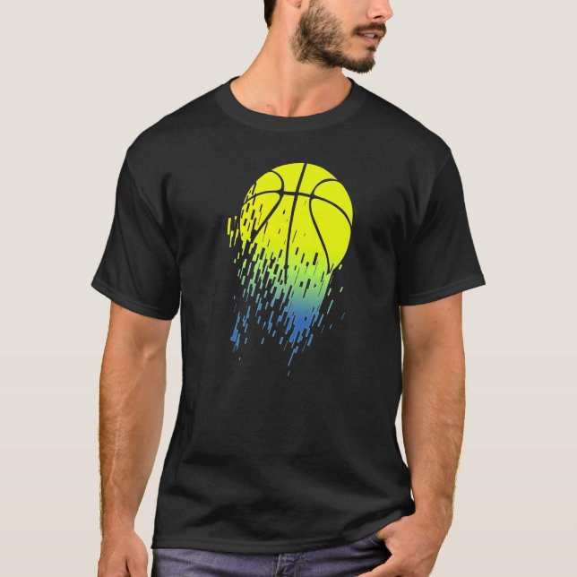 Neon Basketball Glitch T-Shirt (Front)