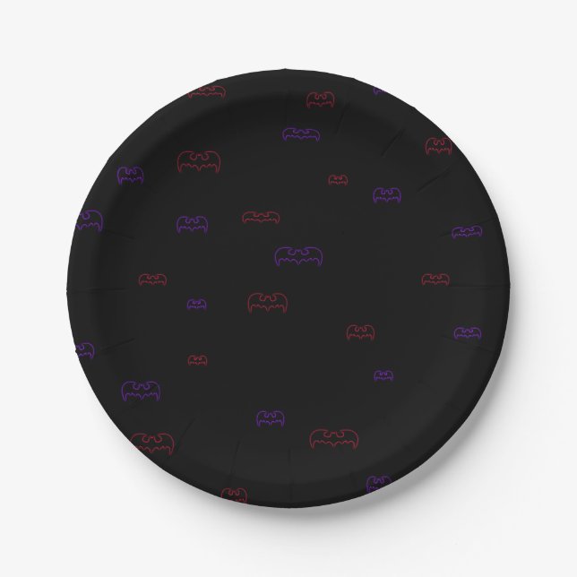 Neon Bats Paper Plate (Front)