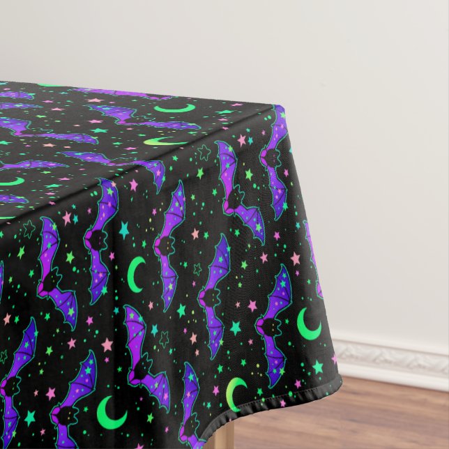 Neon Bats Stars and Moons  Tablecloth (In Situ)