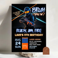 Neon Battle Dart Gun Game Birthday Boy