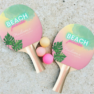 Neon Beach Please Bachelorette Beach Games Pink Ping Pong Paddle